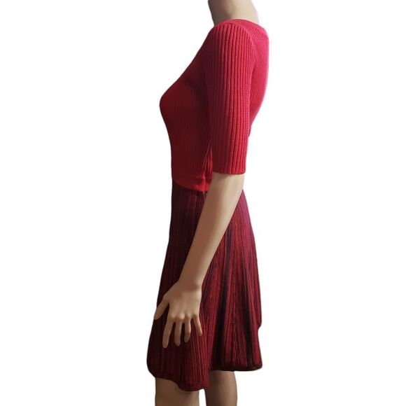 Candie’s Red Knit Flared Sweater Dress Medium - Picture 2 of 14